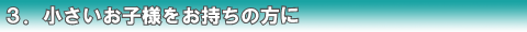 3.小さいお子様をお持ちの方に